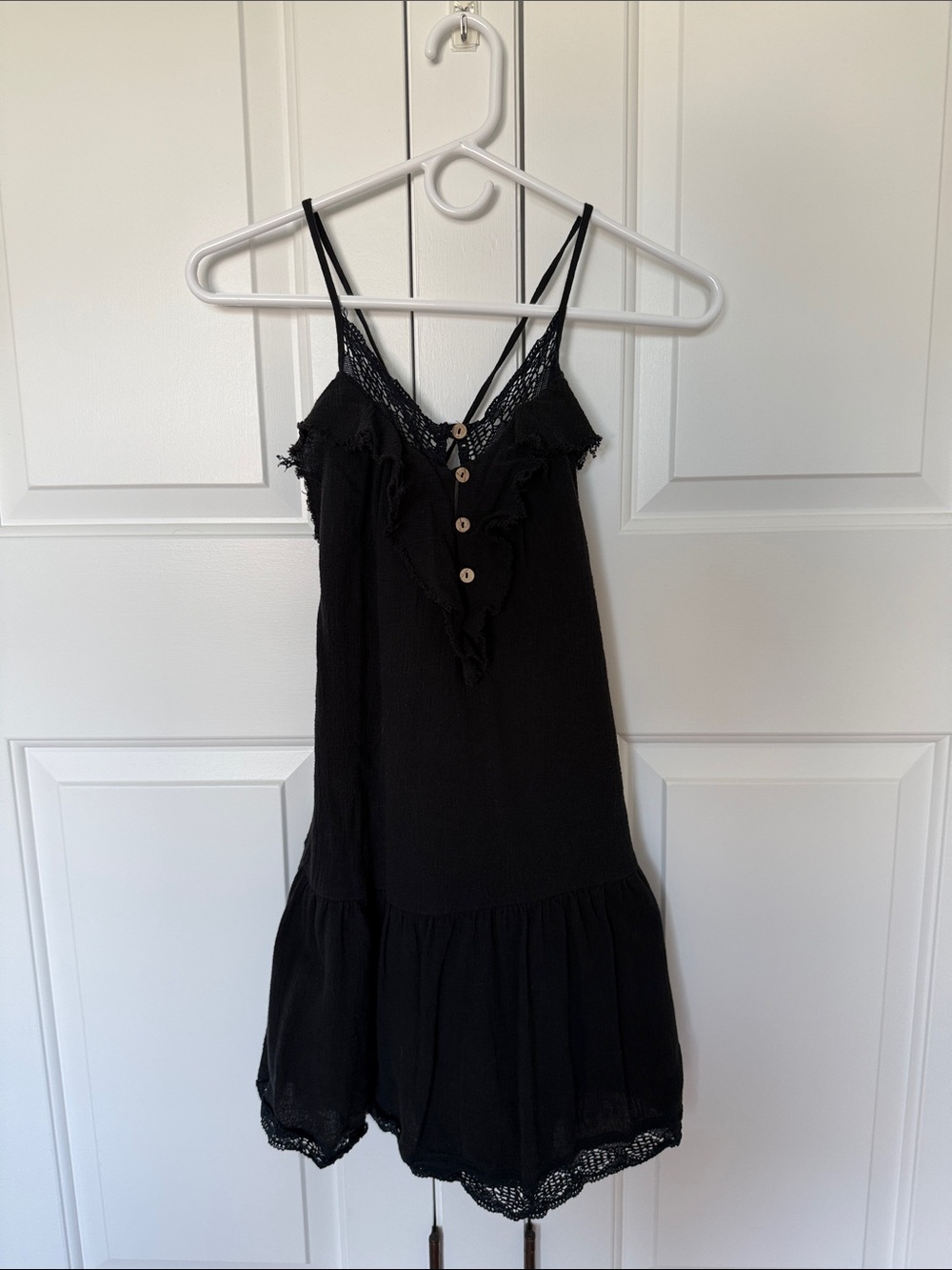 Black Lace-Trim Free People Dress - Women XS
